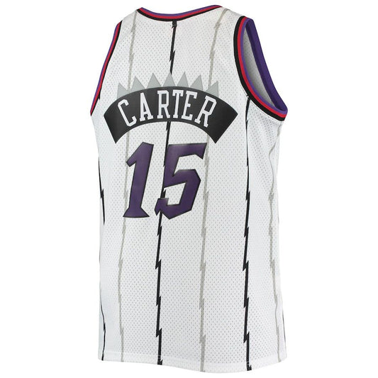 T.Raptors #15 Vince Carter Mitchell & Ness Big & Tall Hardwood Classics Swingman Jersey White Stitched American Basketball Jersey - Main View