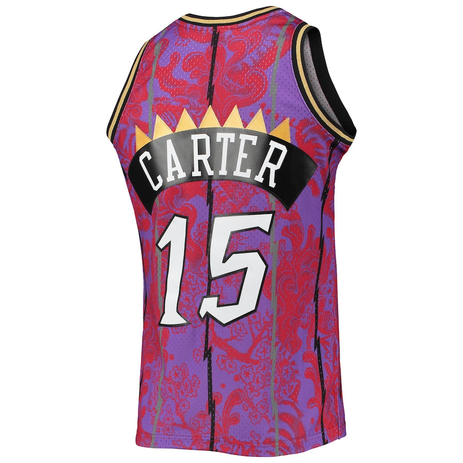 T.Raptors #15 Vince Carter Mitchell & Ness Hardwood Classics 1998-99 Lunar New Year Swingman Jersey Purple Stitched American Basketball Jersey - Main View
