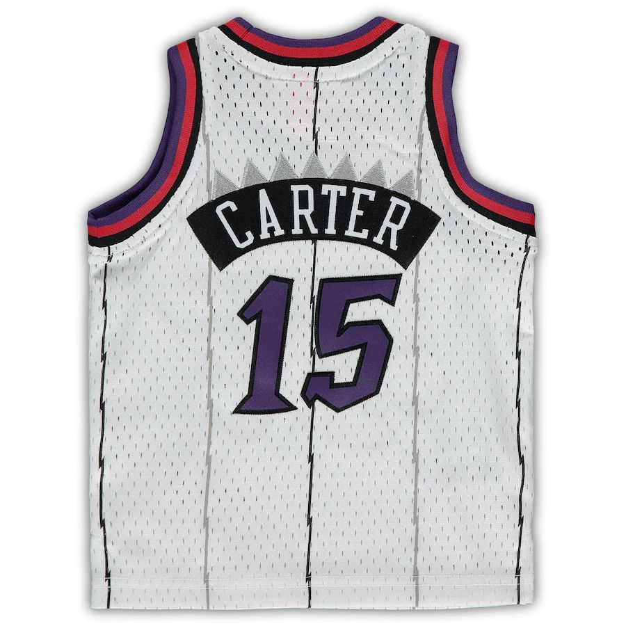 T.Raptors #15 Vince Carter Mitchell & Ness Infant 1998-99 Hardwood Classics Player Jersey White Stitched American Basketball Jersey - Main View