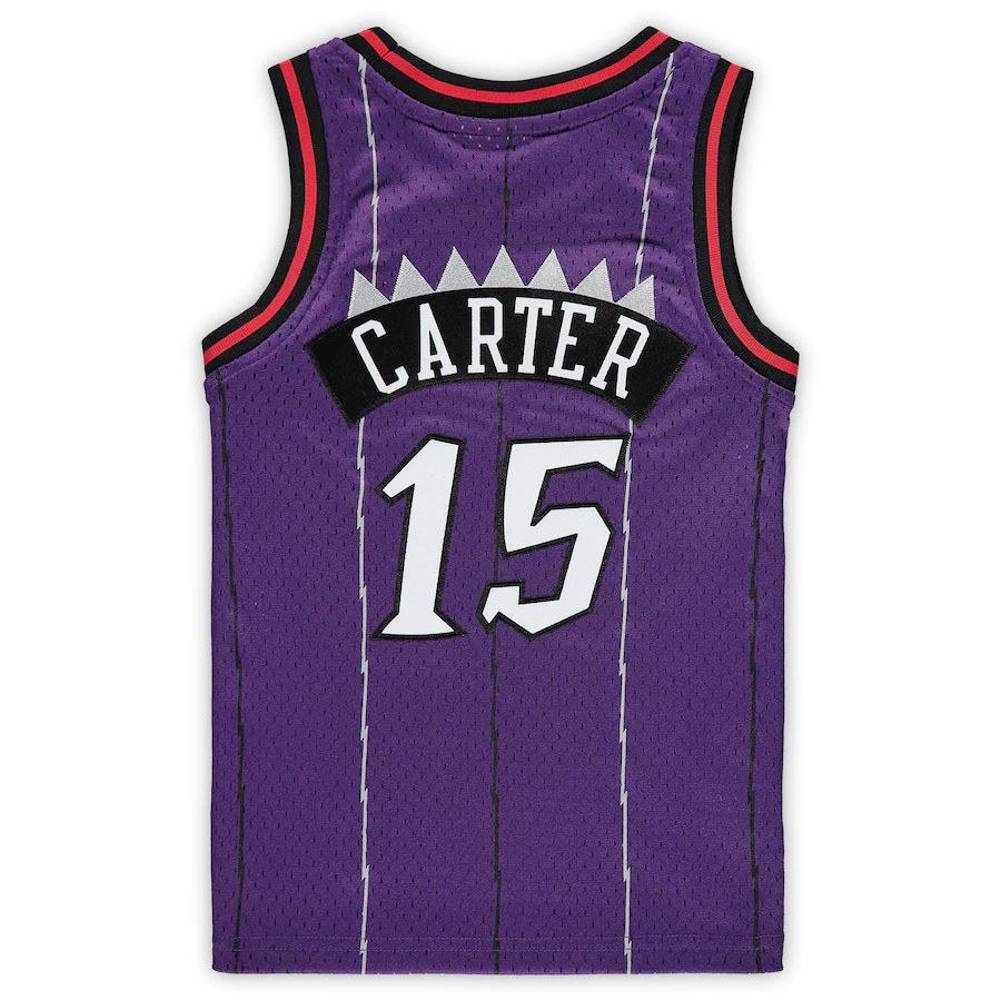T.Raptors #15 Vince Carter Mitchell & Ness Preschool 1998-1999 Hardwood Classics Throwback Team Jersey Purple Stitched American Basketball Jersey - Main View