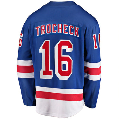 NY.Rangers #16 Vincent Trocheck Fanatics Branded Home Breakaway Player Jersey  Blue Stitched American Hockey Jerseys - Main View