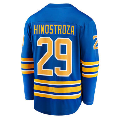 B.Sabres #29 Vinnie Hinostroza Fanatics Branded Home Breakaway Player Jersey Royal Stitched American Hockey Jerseys - Main View