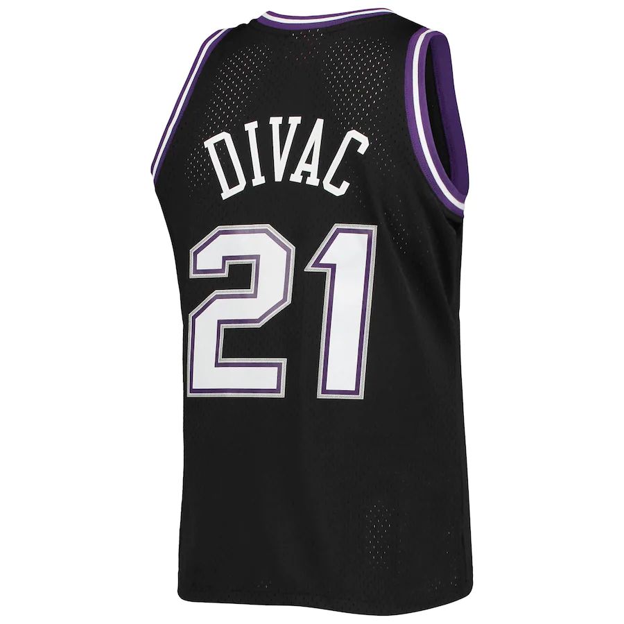 S.Kings #21 Vlade Divac Mitchell & Ness 2000-01 Team Hardwood Classics Swingman Jersey  Black Stitched American Basketball Jersey - Main View