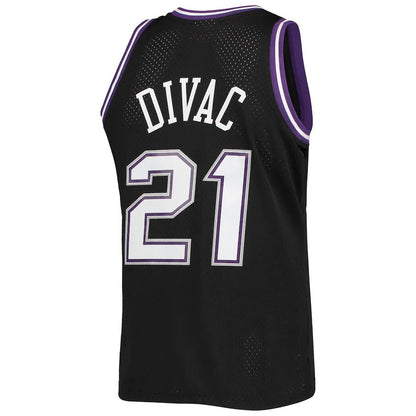 S.Kings #21 Vlade Divac Mitchell & Ness 2000-01 Team Hardwood Classics Swingman Jersey  Black Stitched American Basketball Jersey - Main View