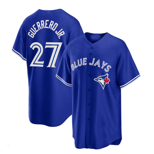 Toronto Blue Jays #27 Vladimir Guerrero Jr. Alternate Replica Player Name Jersey - Royal Baseball Jerseys - Main View