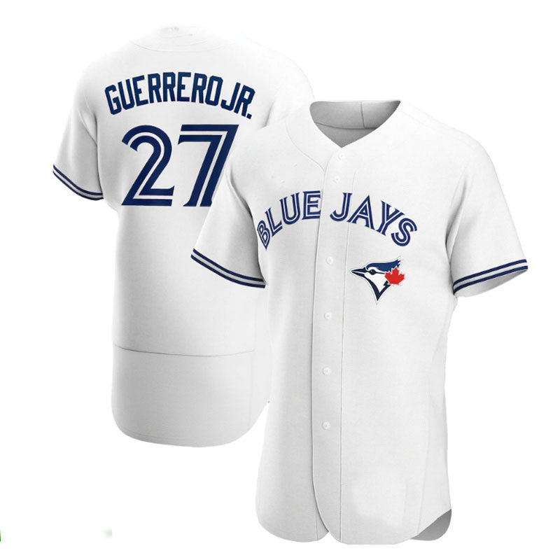 Toronto Blue Jays #27 Vladimir Guerrero Jr. Home Authentic Player Jersey - White Baseball Jerseys - Main View