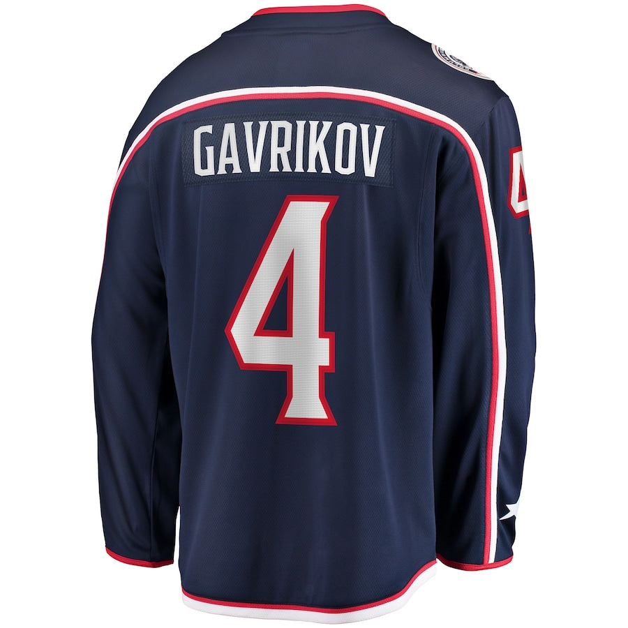 C.Blue Jackets #4 Vladislav Gavrikov Fanatics Branded Home Team Breakaway Player Jersey Navy Stitched American Hockey Jerseys - Main View