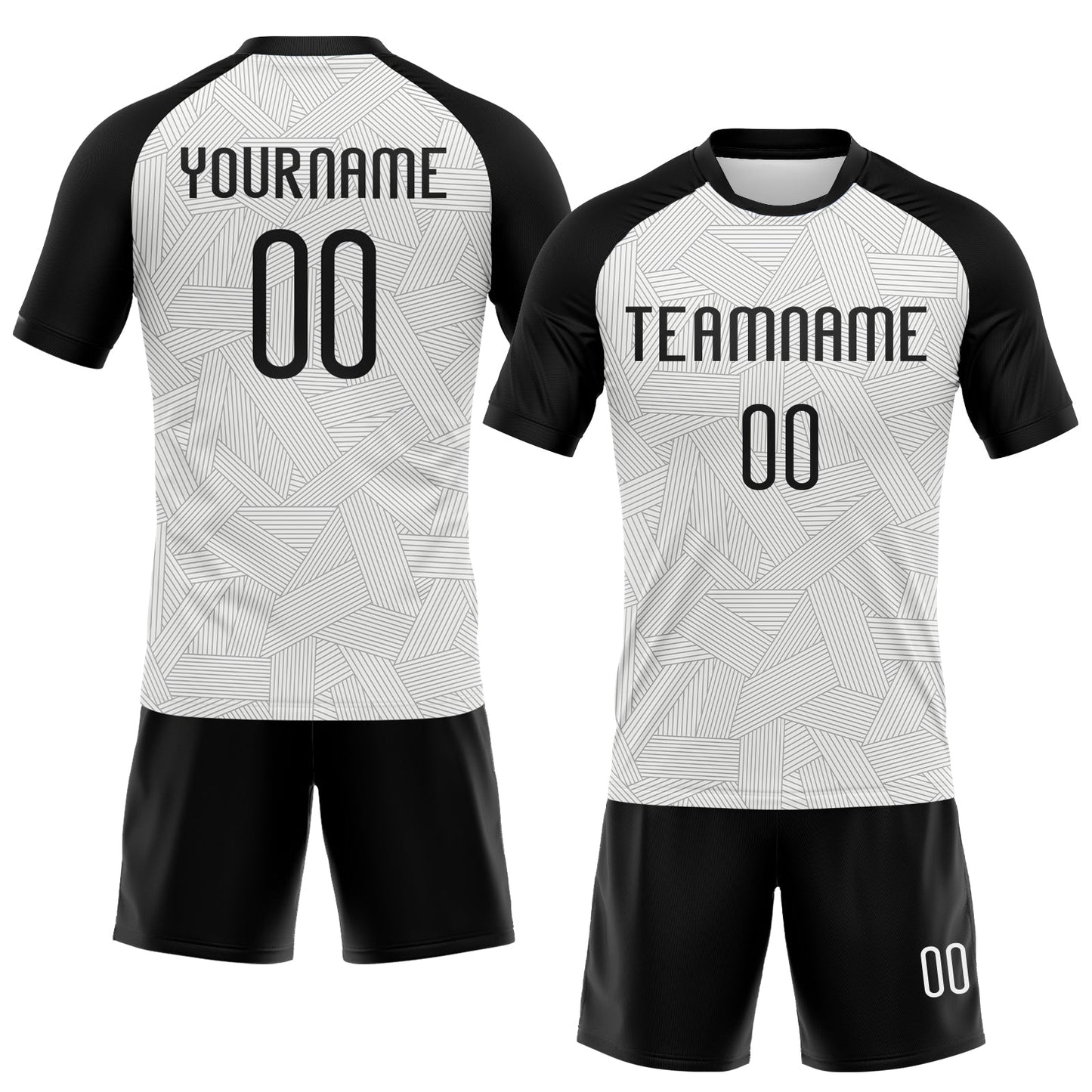Custom White Black Abstract Line Sublimation Volleyball Uniform Jersey view 2