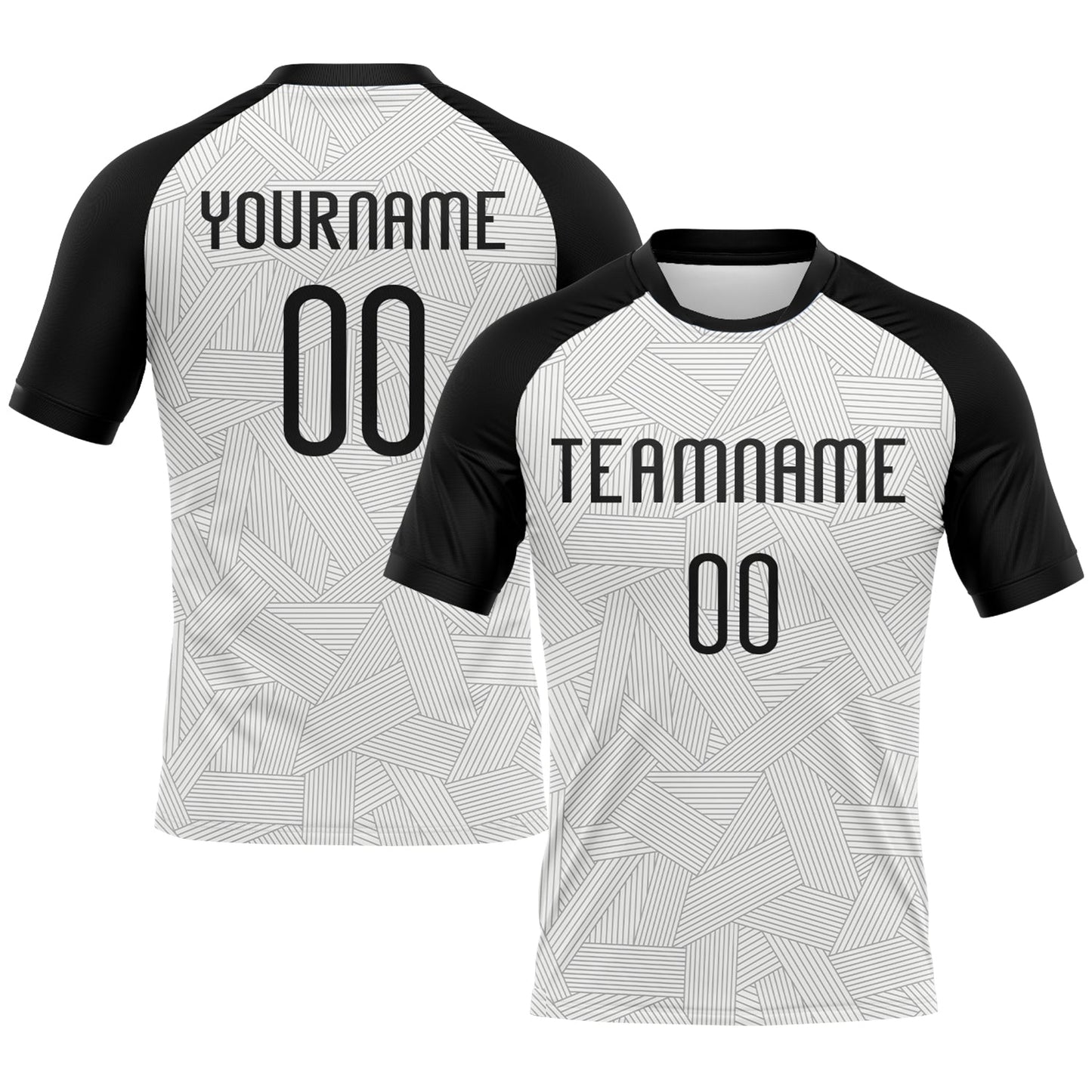 Custom White Black Abstract Line Sublimation Volleyball Uniform Jersey - Main View