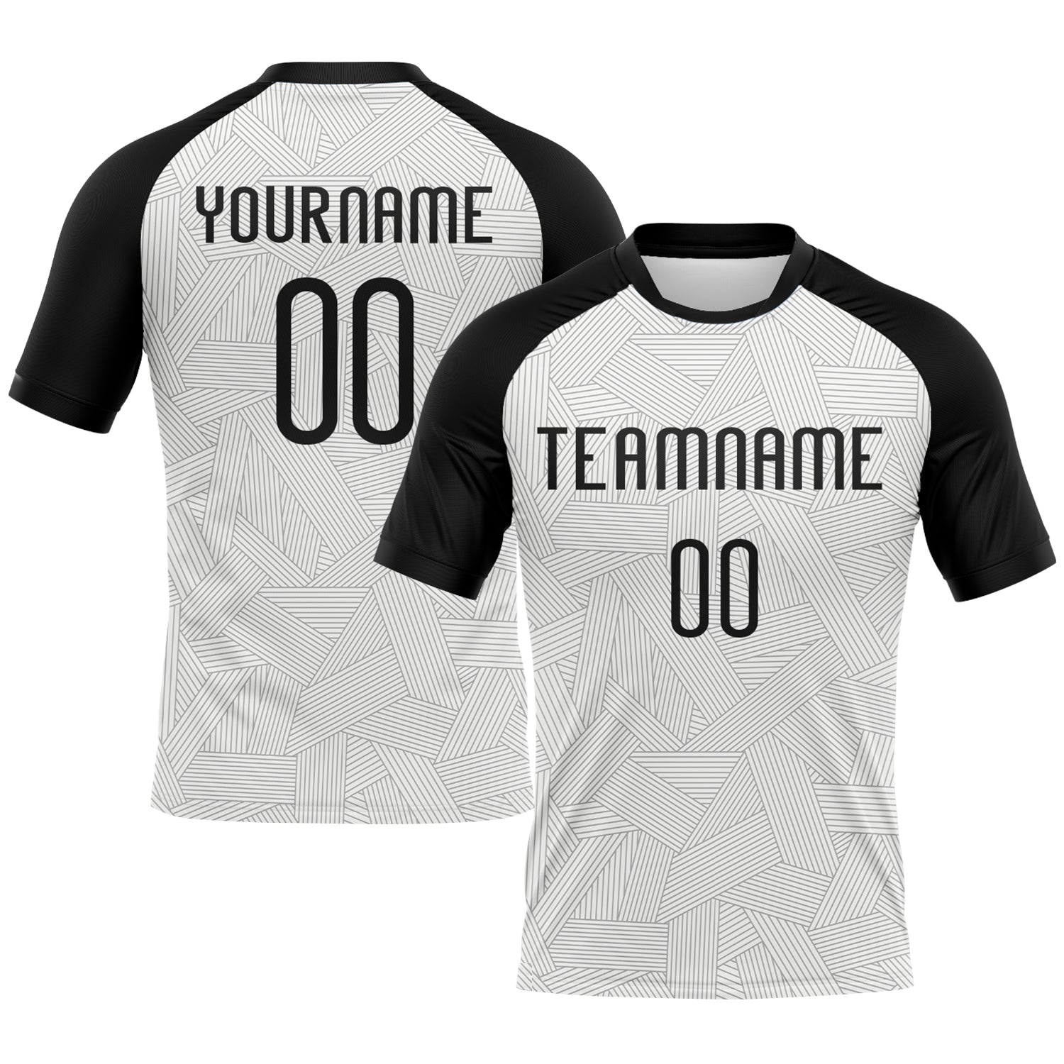 Custom White Black Abstract Line Sublimation Volleyball Uniform Jersey - Main View
