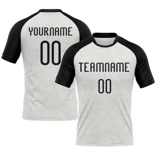 Custom White Black Abstract Line Sublimation Volleyball Uniform Jersey - Main View