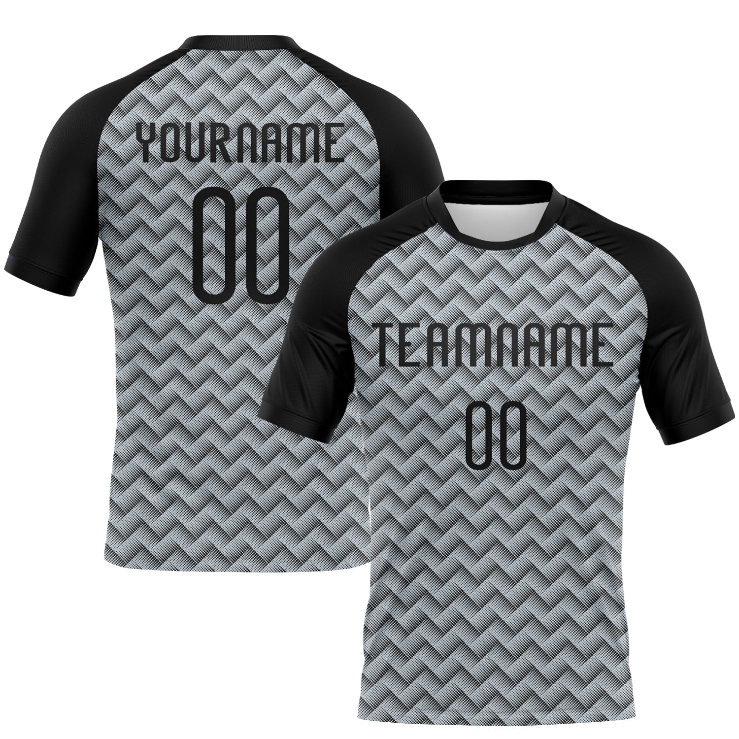 Custom Silver Black Geometric Shape Sublimation Volleyball Uniform Jersey - Main View