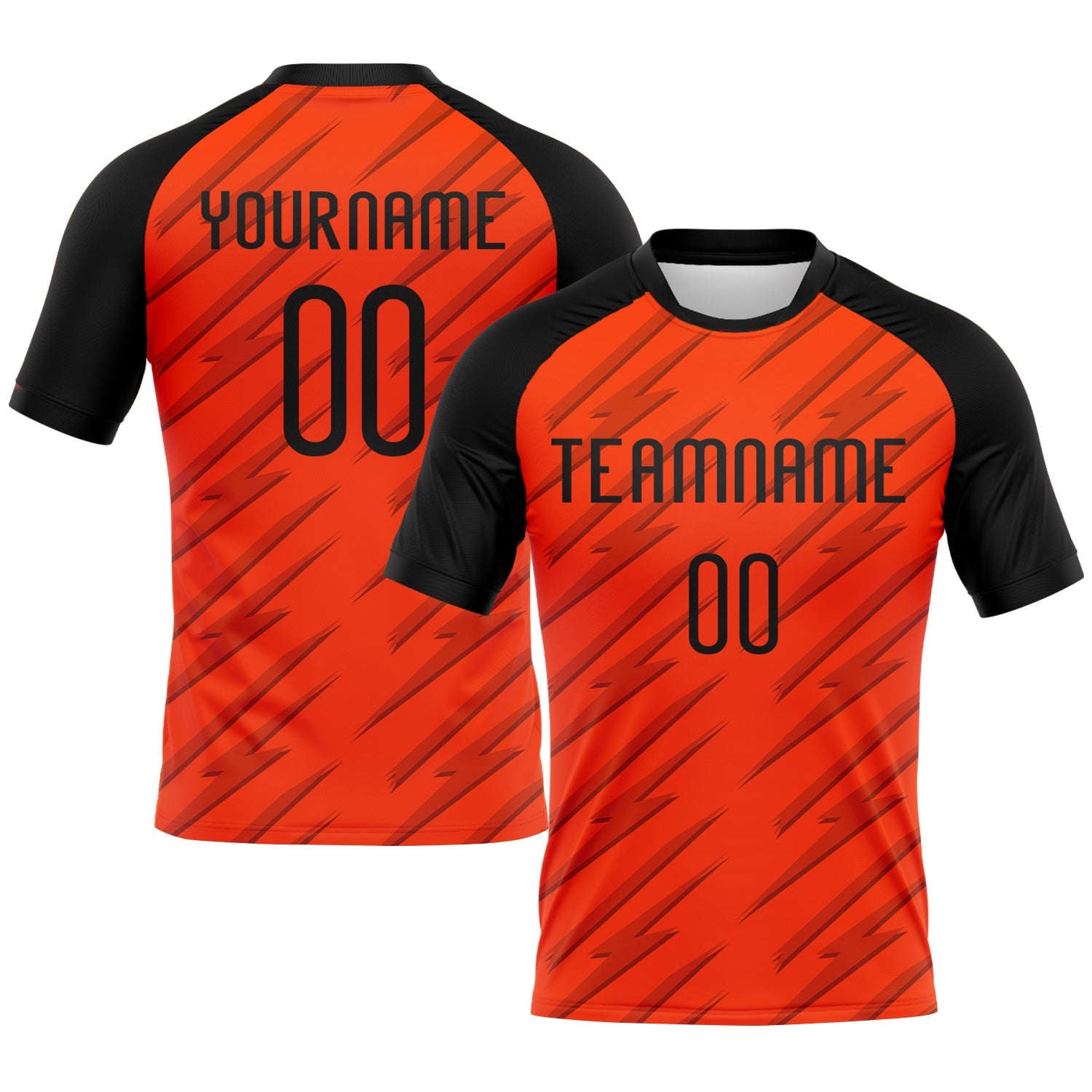 Custom Orange Black Line Sublimation Volleyball Uniform Jersey - Main View