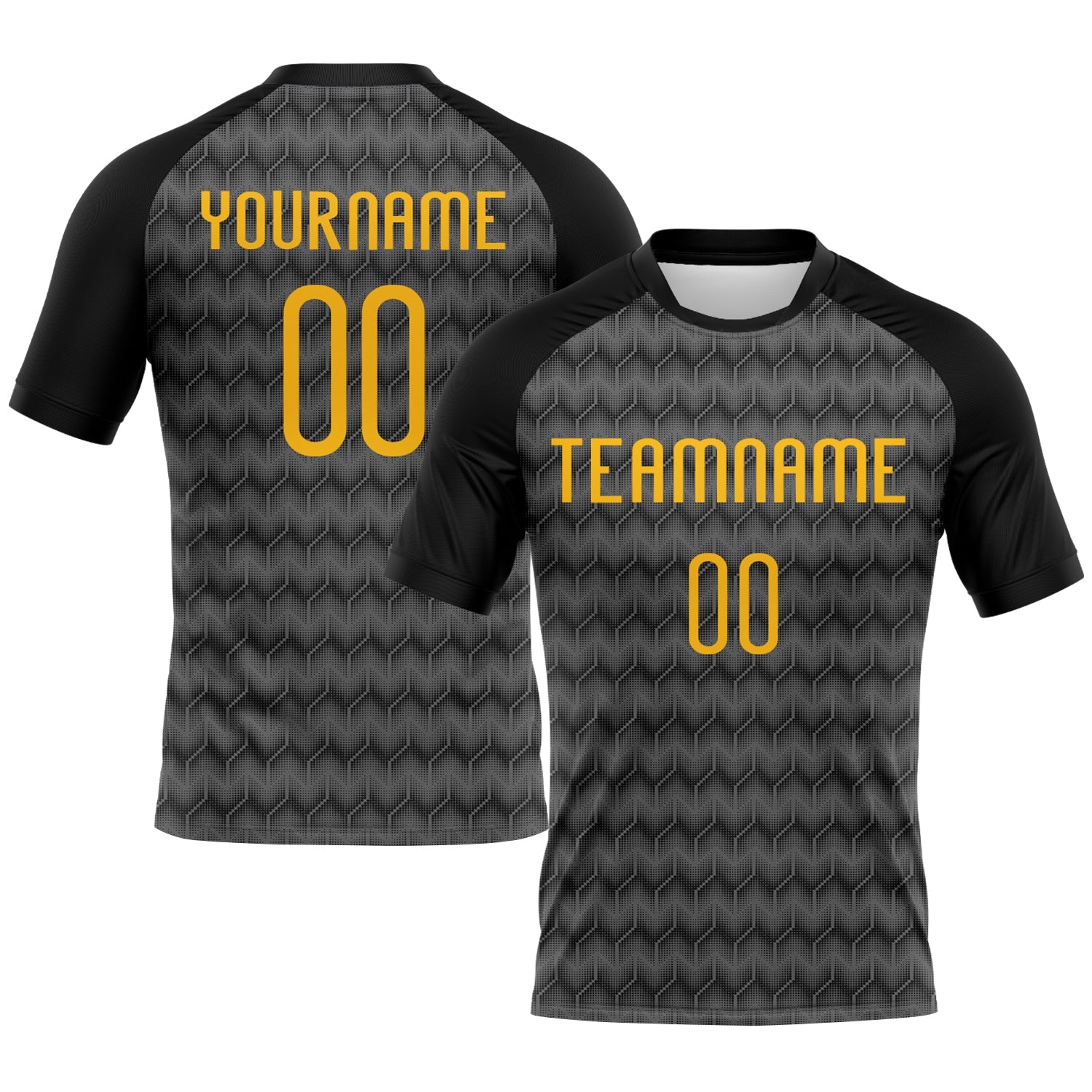 Custom Gray Gold-Black Geometric Shape Sublimation Volleyball Uniform Jersey - Main View