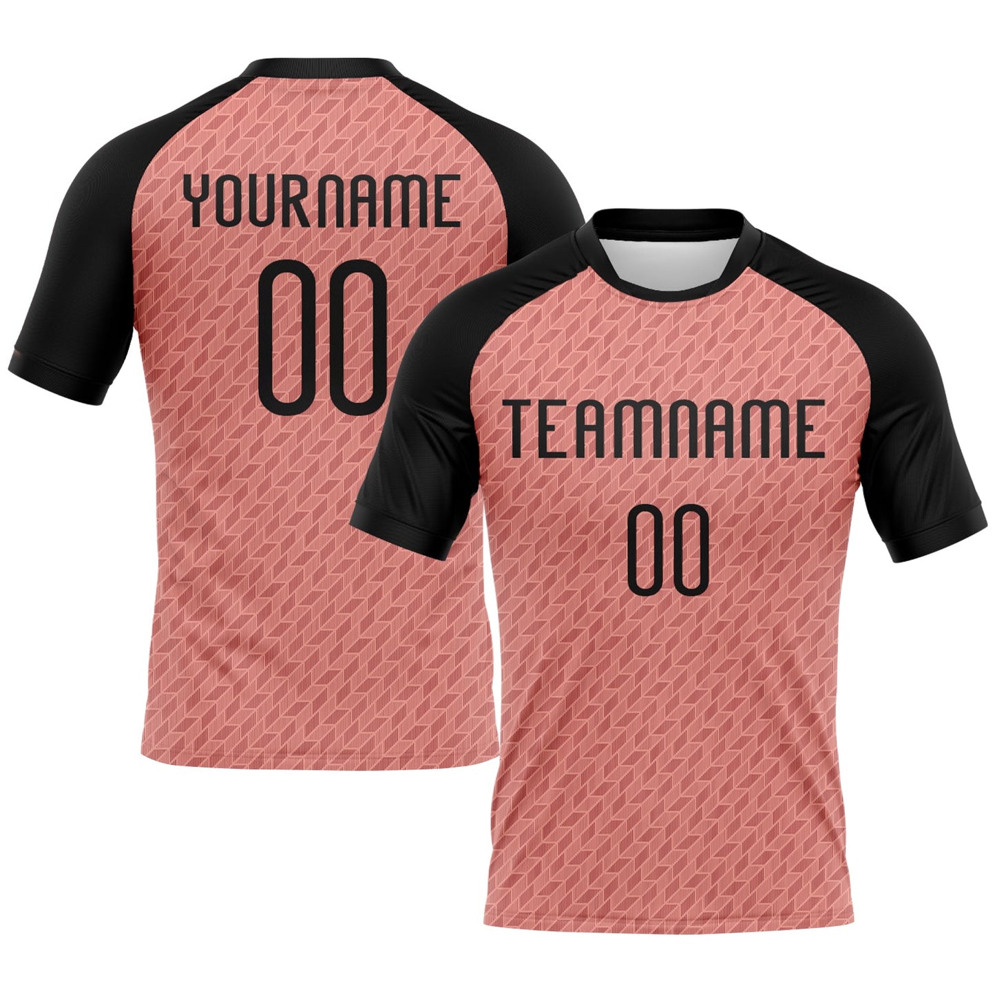 Custom Light Pink Black-White Geometric Shape Sublimation Volleyball Uniform Jersey - Main View