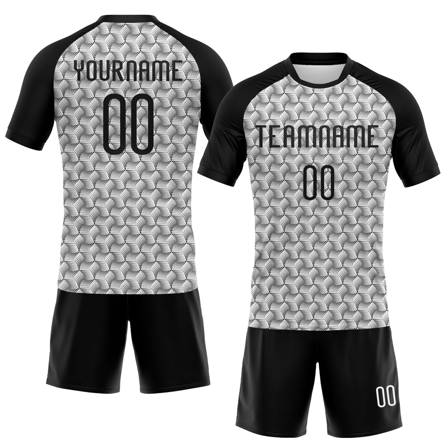 Custom White Black Geometric Shape Sublimation Volleyball Uniform Jersey view 2
