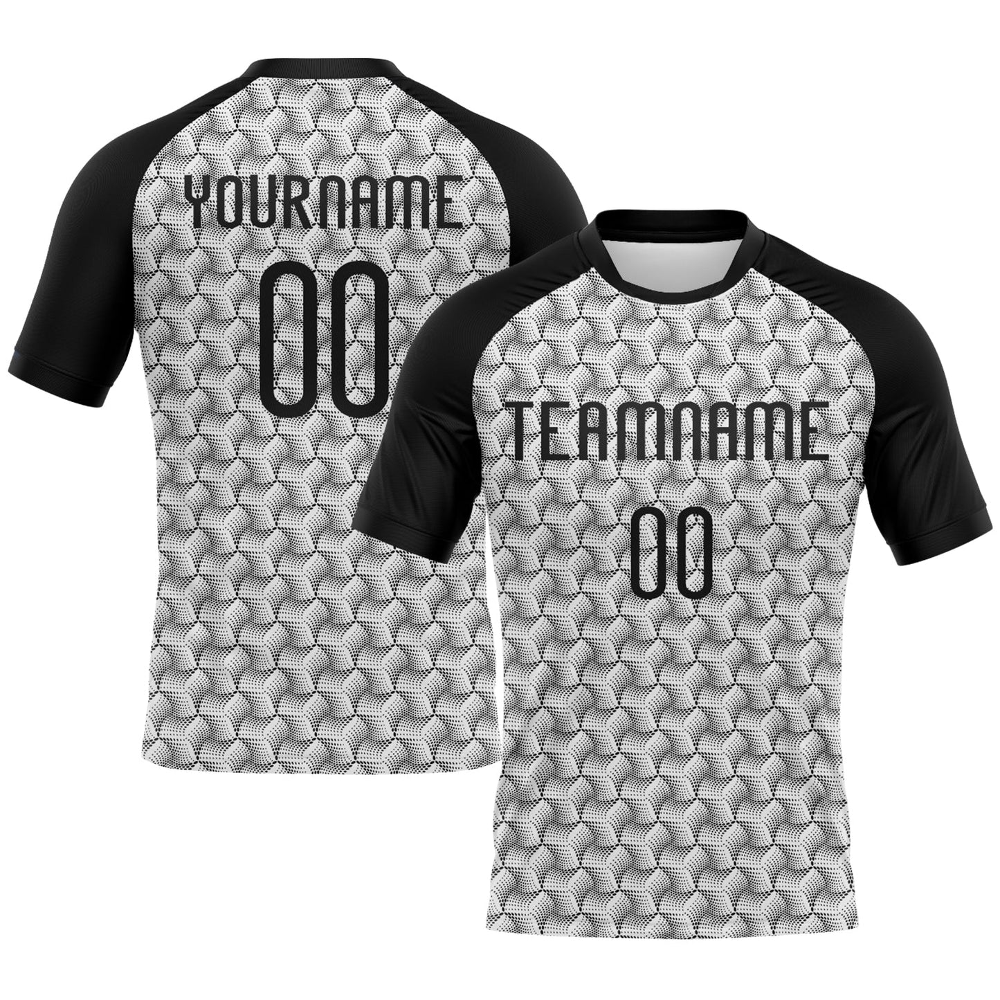 Custom White Black Geometric Shape Sublimation Volleyball Uniform Jersey - Main View