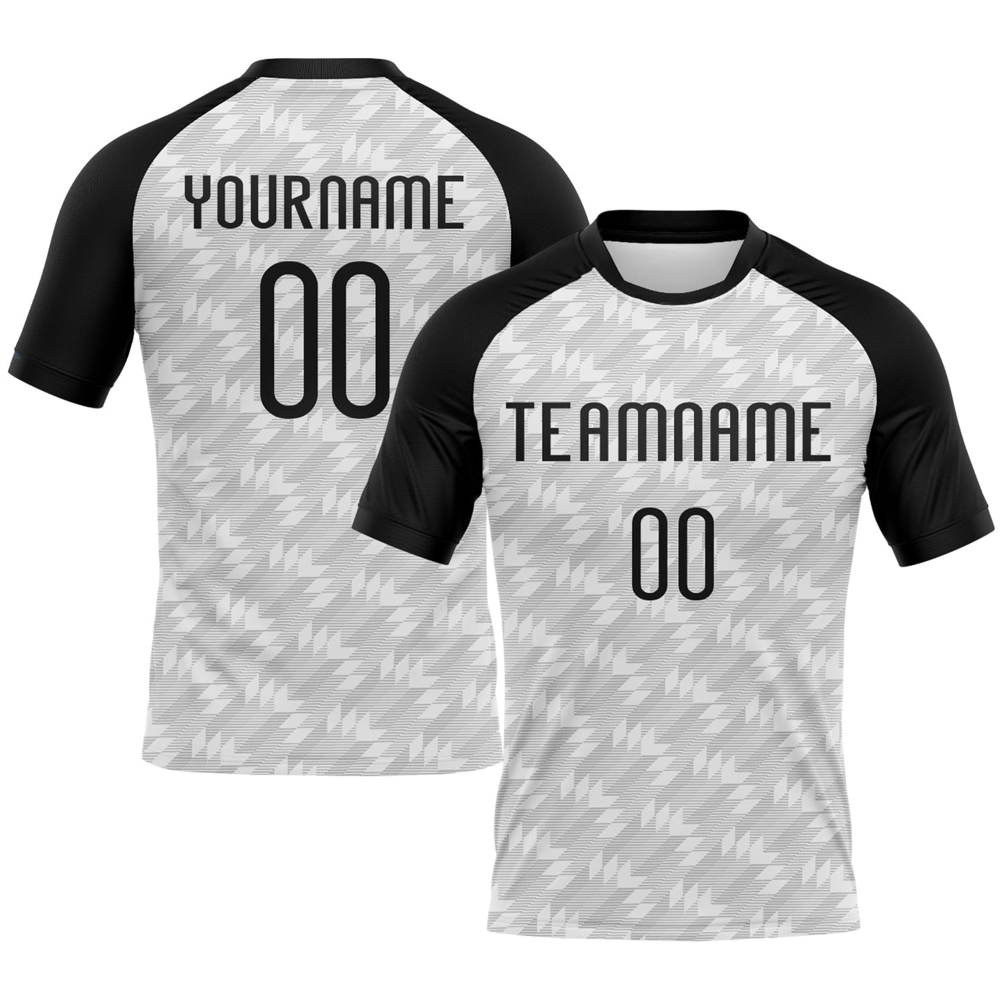 Custom White Black Geometric Shape Sublimation Volleyball Uniform Jersey - Main View