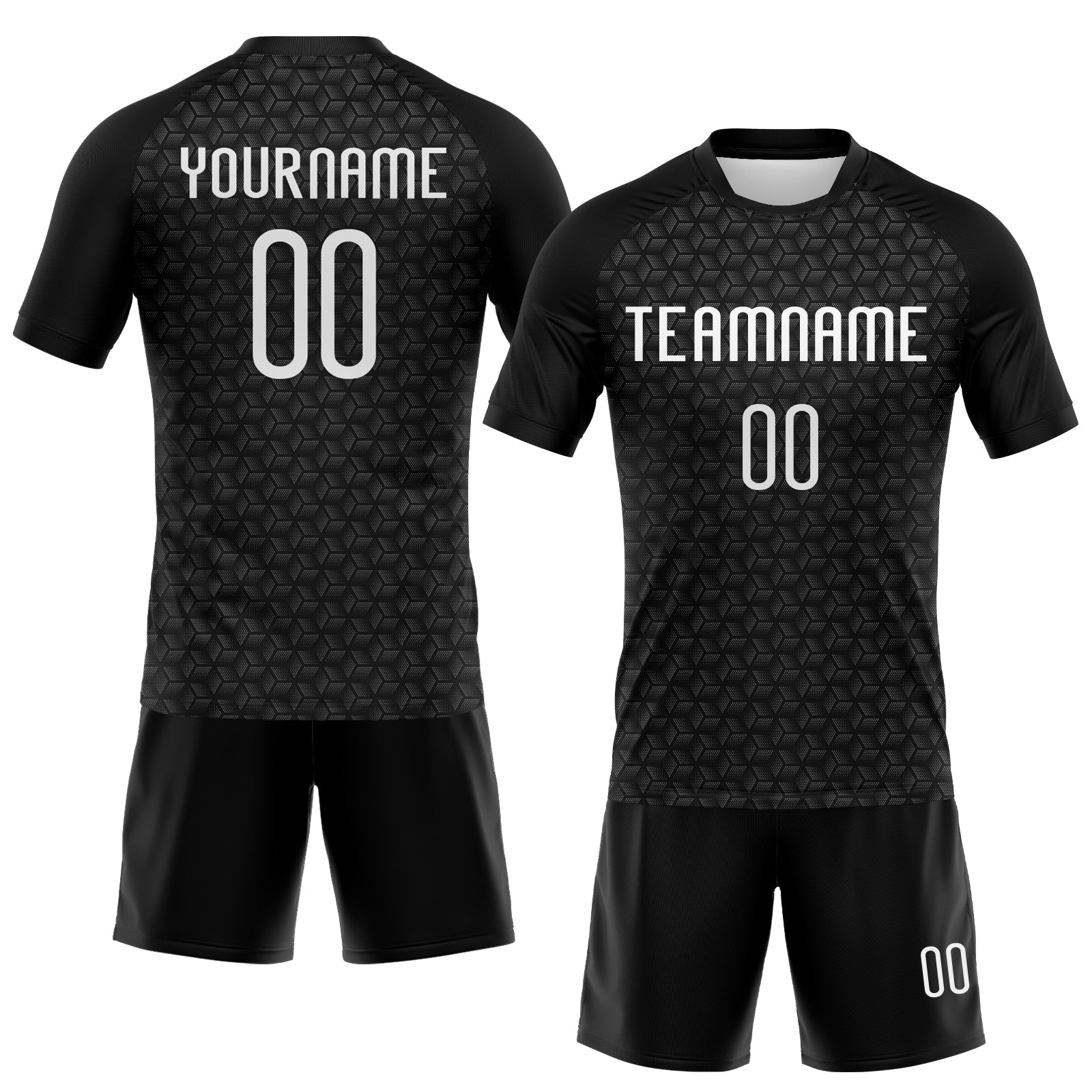 Custom Black White Geometric Shape Sublimation Volleyball Uniform Jersey view 2
