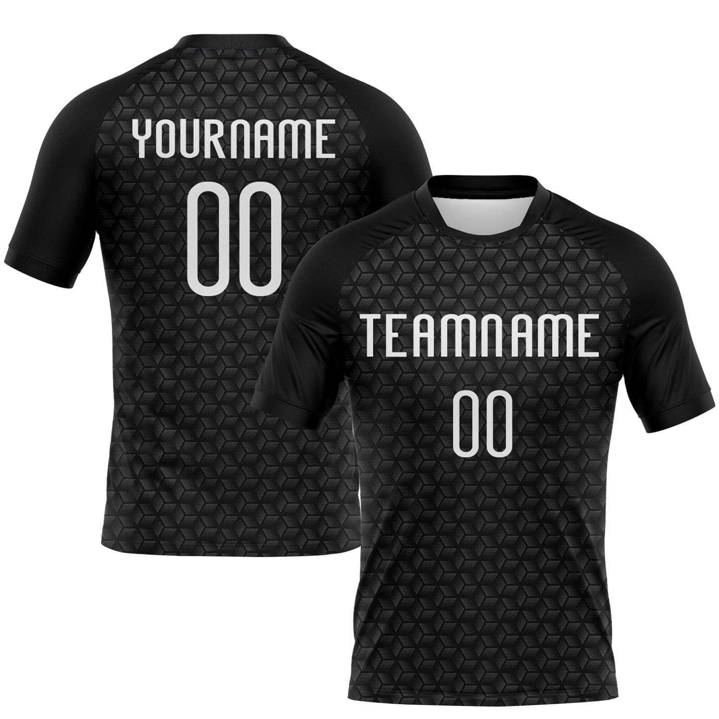 Custom Black White Geometric Shape Sublimation Volleyball Uniform Jersey - Main View