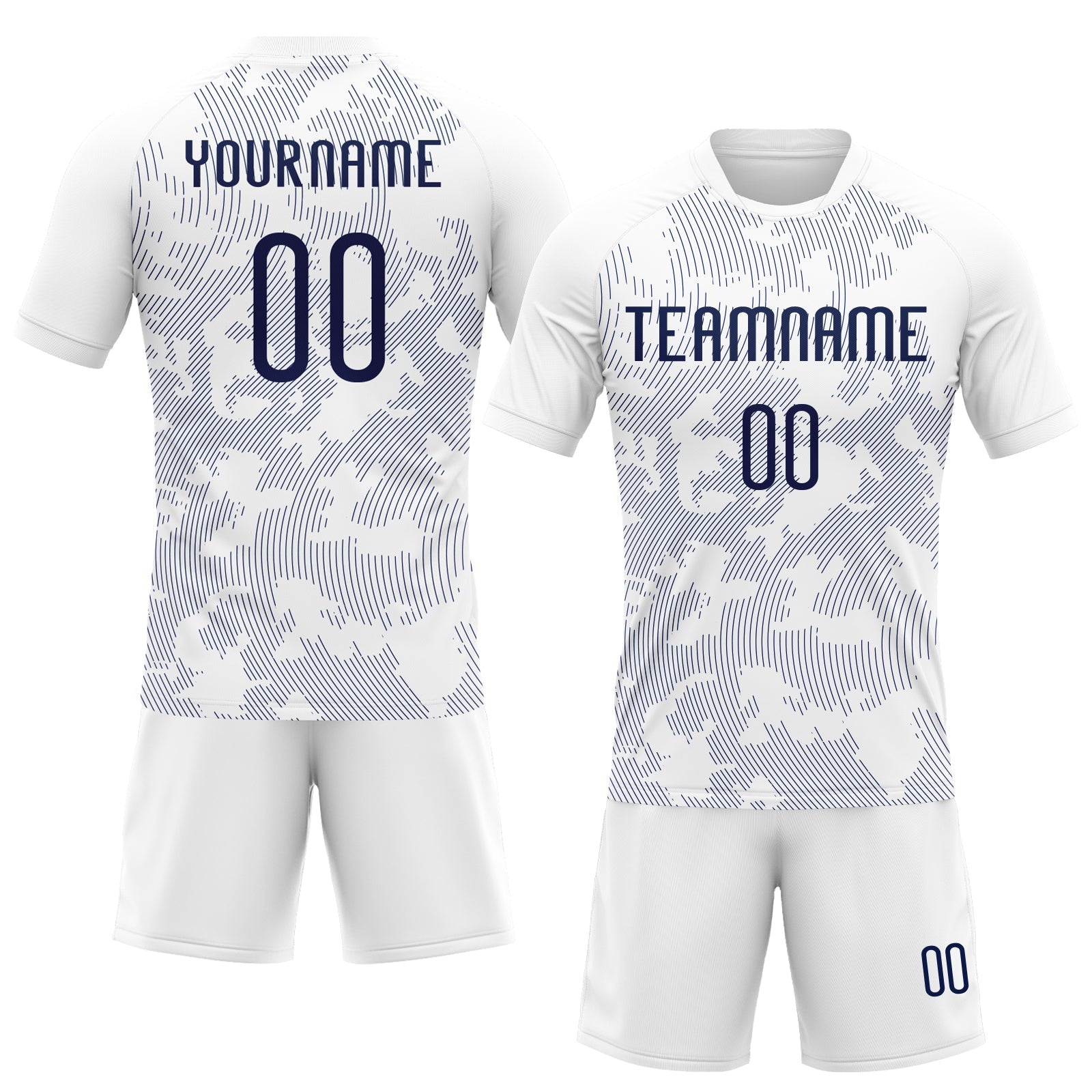 Custom White Navy Curve Lines Sublimation Volleyball Uniform Jersey view 2