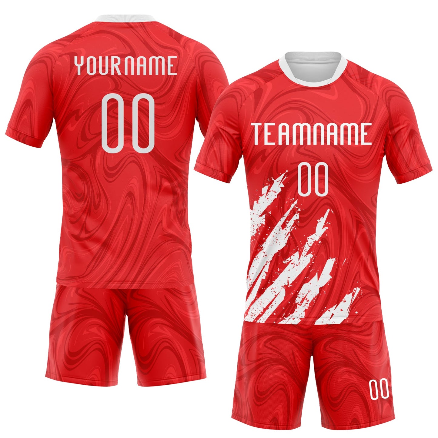 Custom Red White Abstract Fragment Art Sublimation Volleyball Uniform Jersey view 2