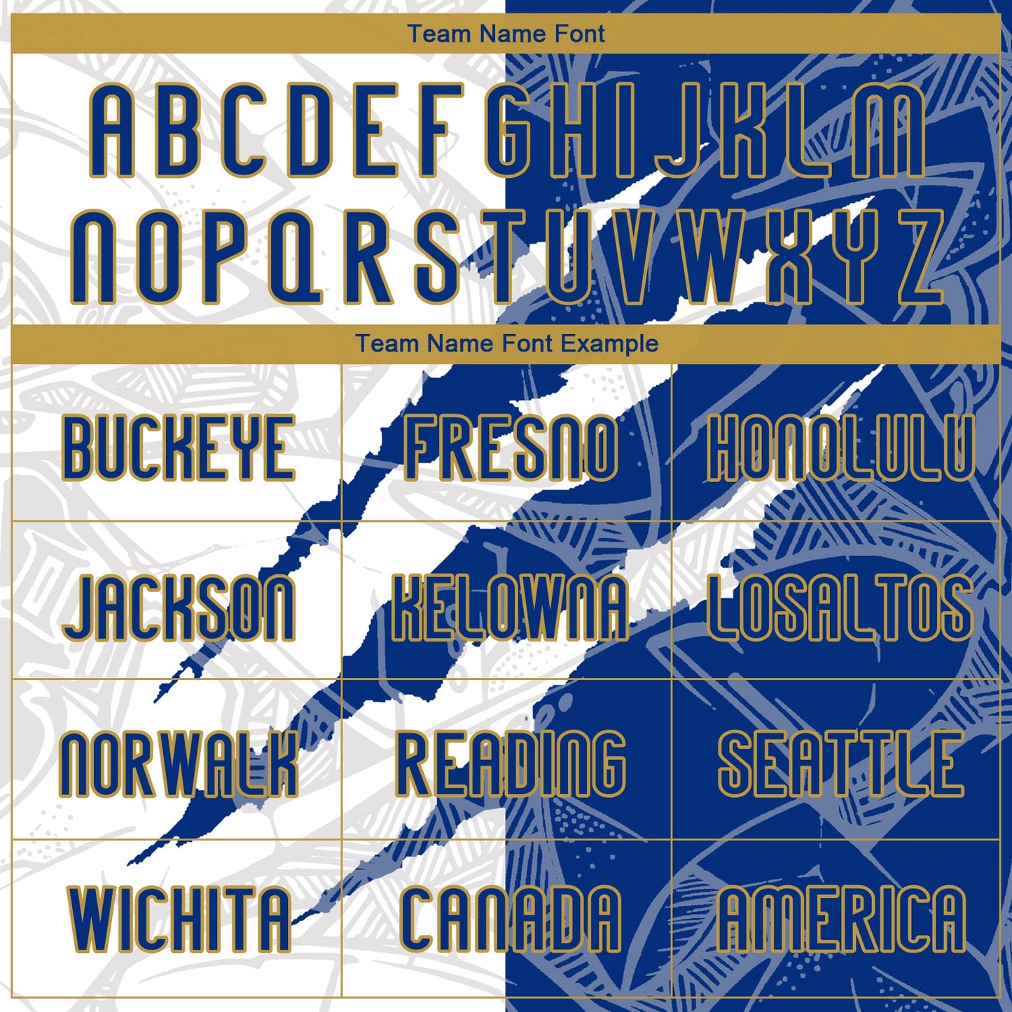 Custom Graffiti Pattern Royal-Old Gold Scratch Sublimation Volleyball Uniform Jersey view 5