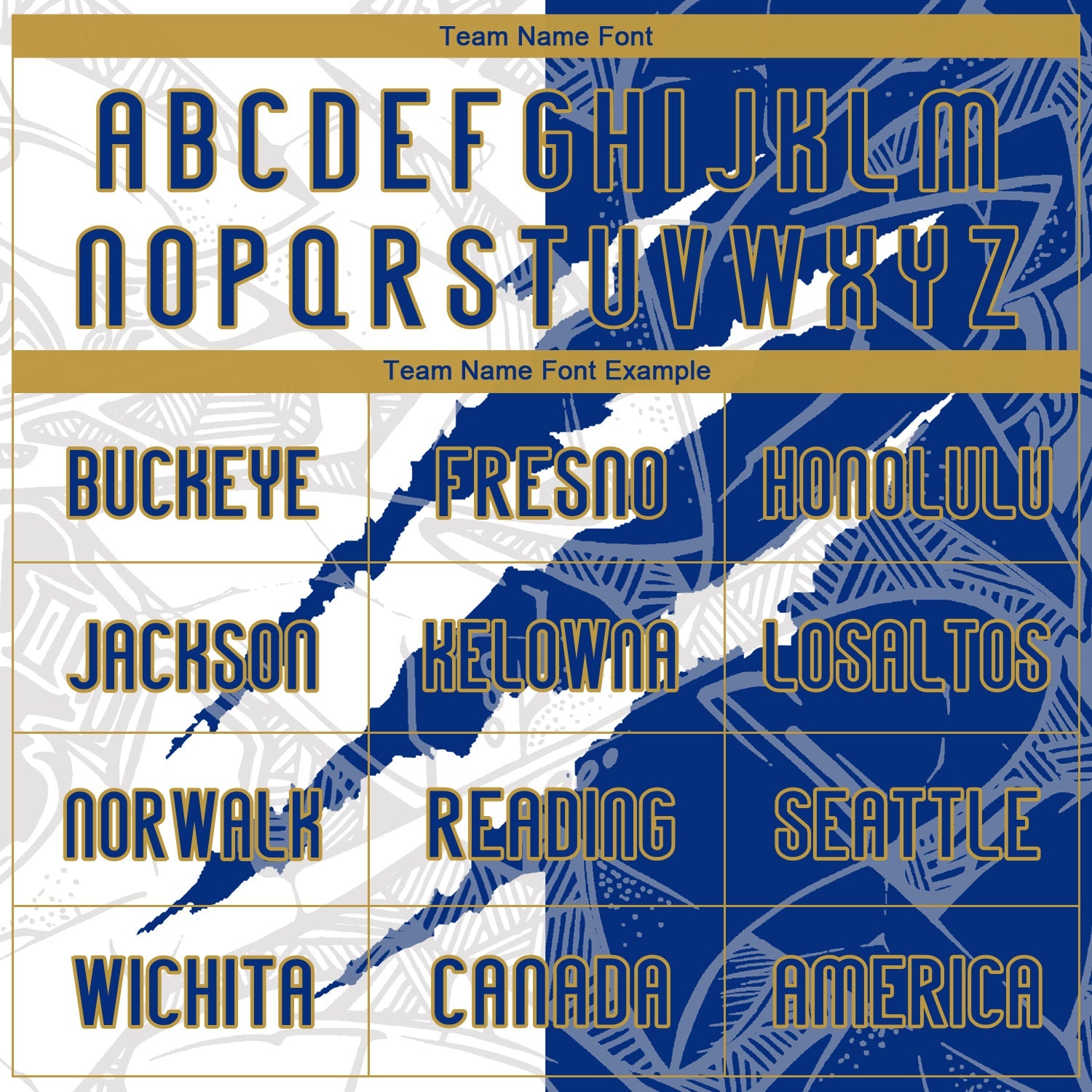 Custom Graffiti Pattern Royal-Old Gold Scratch Sublimation Volleyball Uniform Jersey view 5