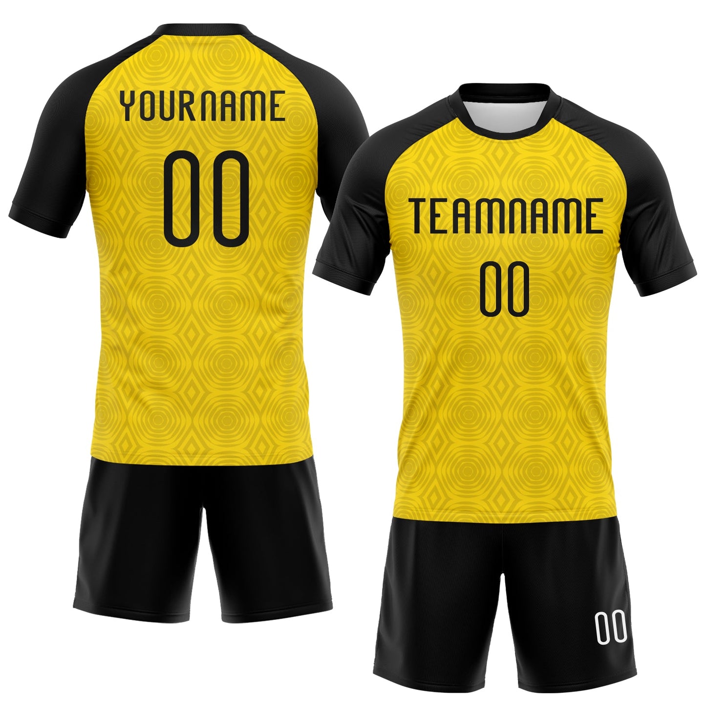Custom Gold Black-White Geometric Shape Sublimation Volleyball Uniform Jersey view 2