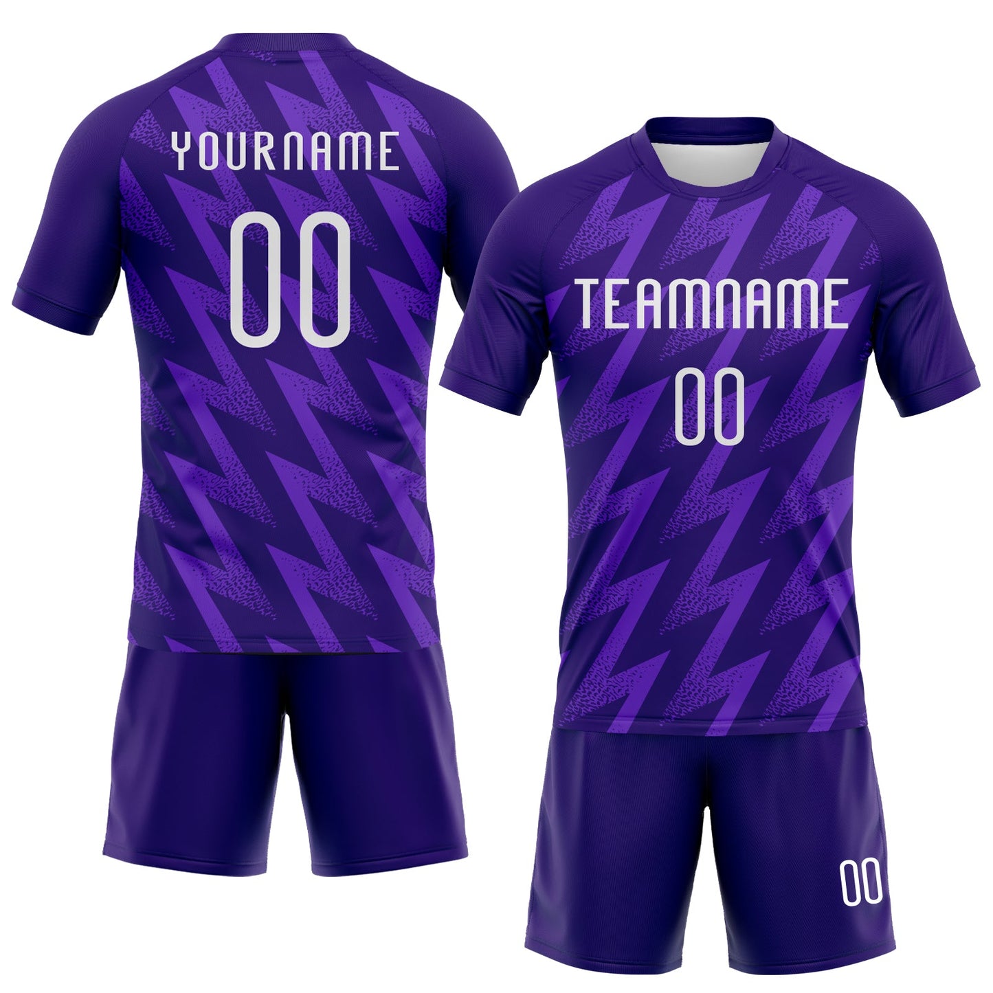 Custom Purple White Zigzag Shape Sublimation Volleyball Uniform Jersey view 2