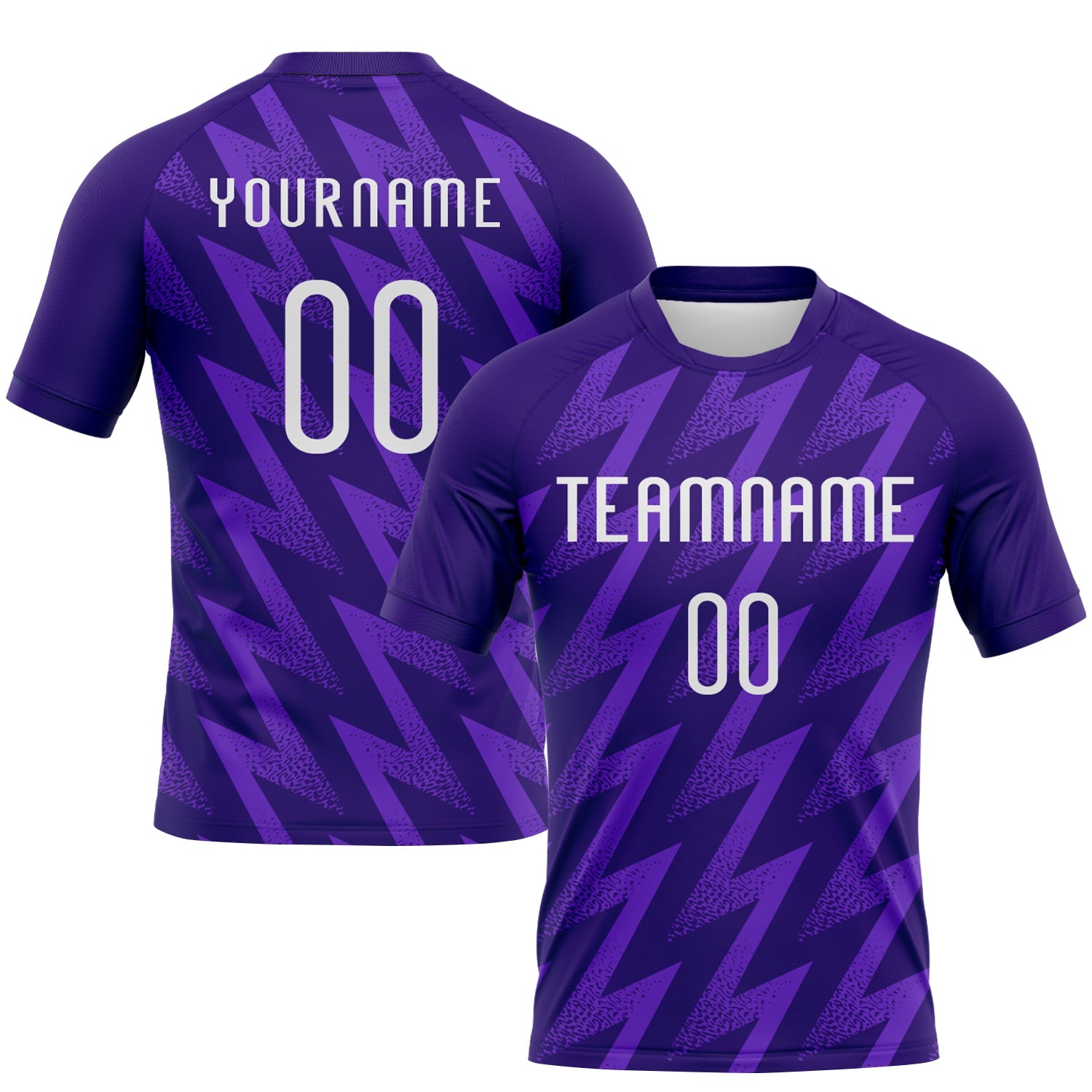 Custom Purple White Zigzag Shape Sublimation Volleyball Uniform Jersey - Main View