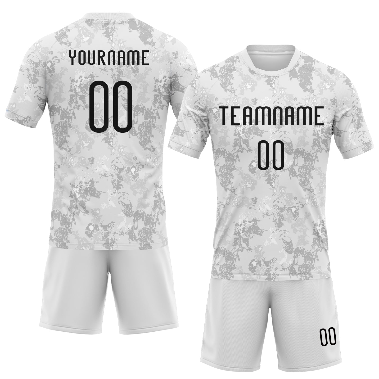 Custom White Black-Gray Abstract Shape Sublimation Volleyball Uniform Jersey view 2