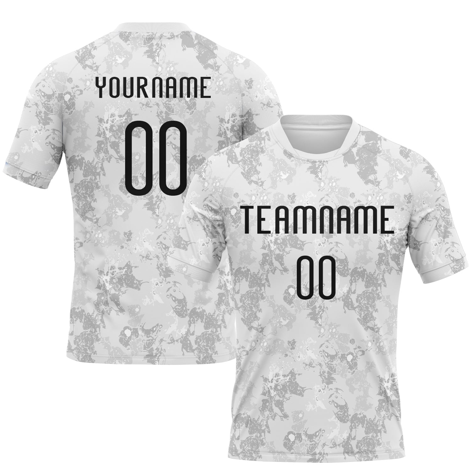 Custom White Black-Gray Abstract Shape Sublimation Volleyball Uniform Jersey - Main View