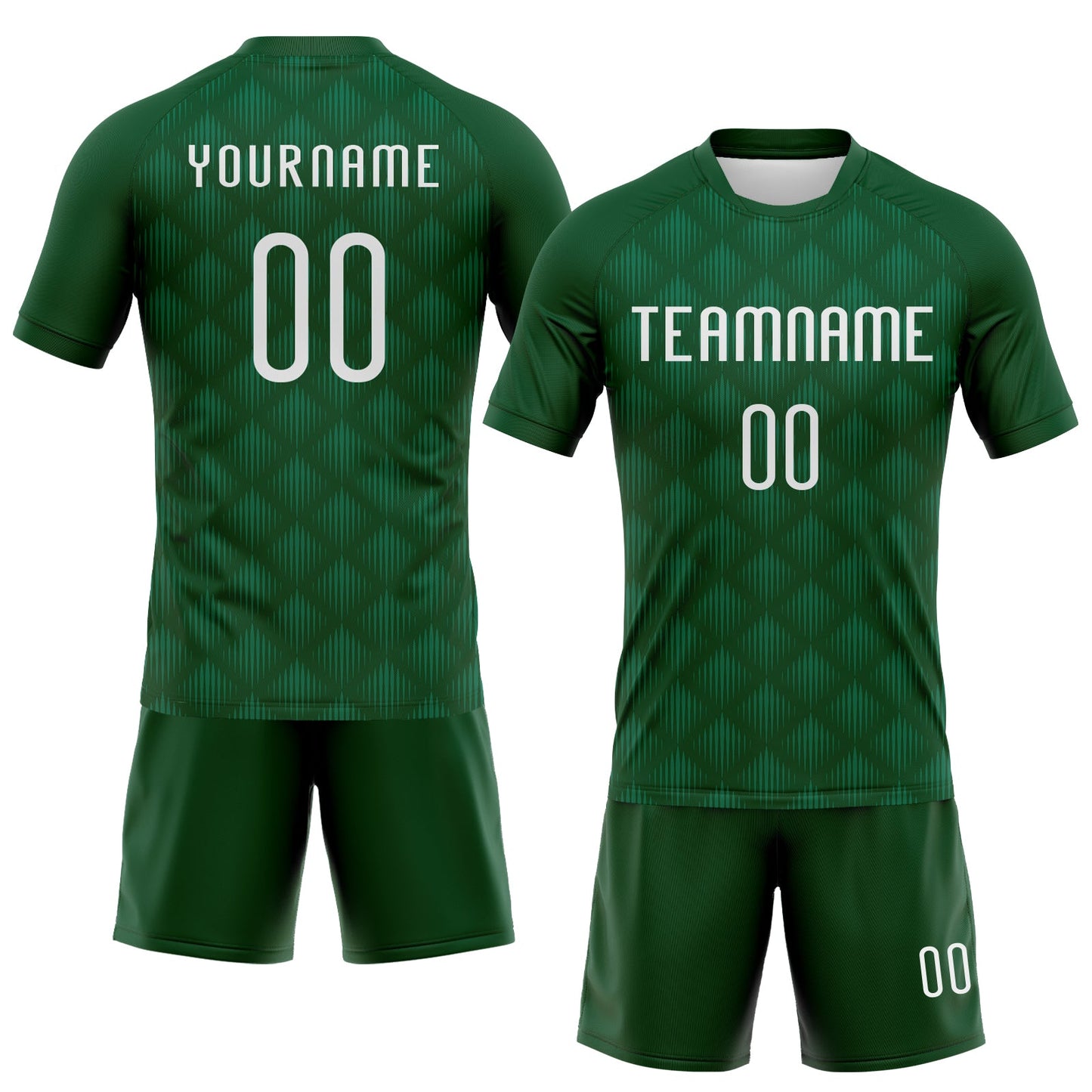 Custom Green White Geometric Shape Sublimation Volleyball Uniform Jersey view 2