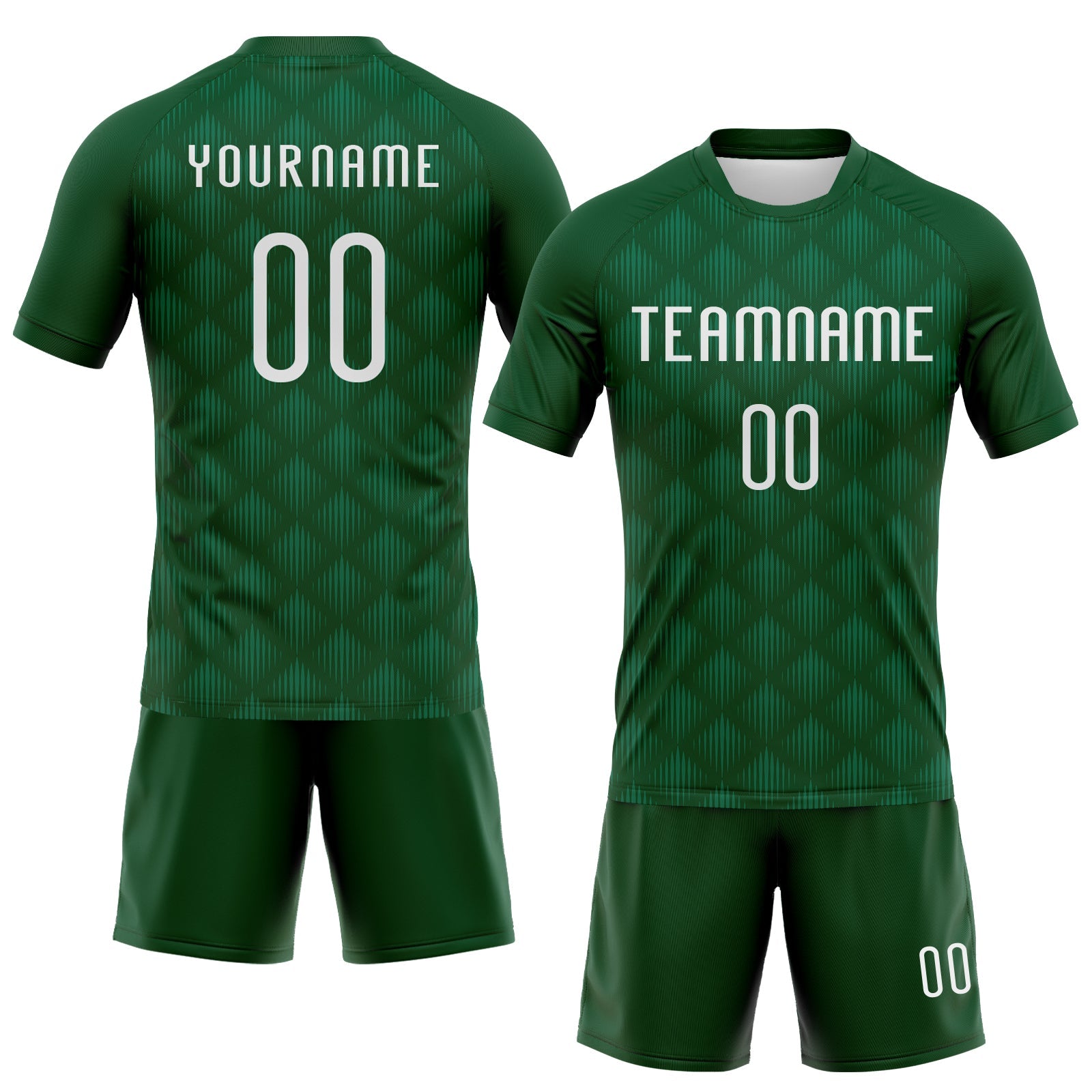 Custom Green White Geometric Shape Sublimation Volleyball Uniform Jersey view 2