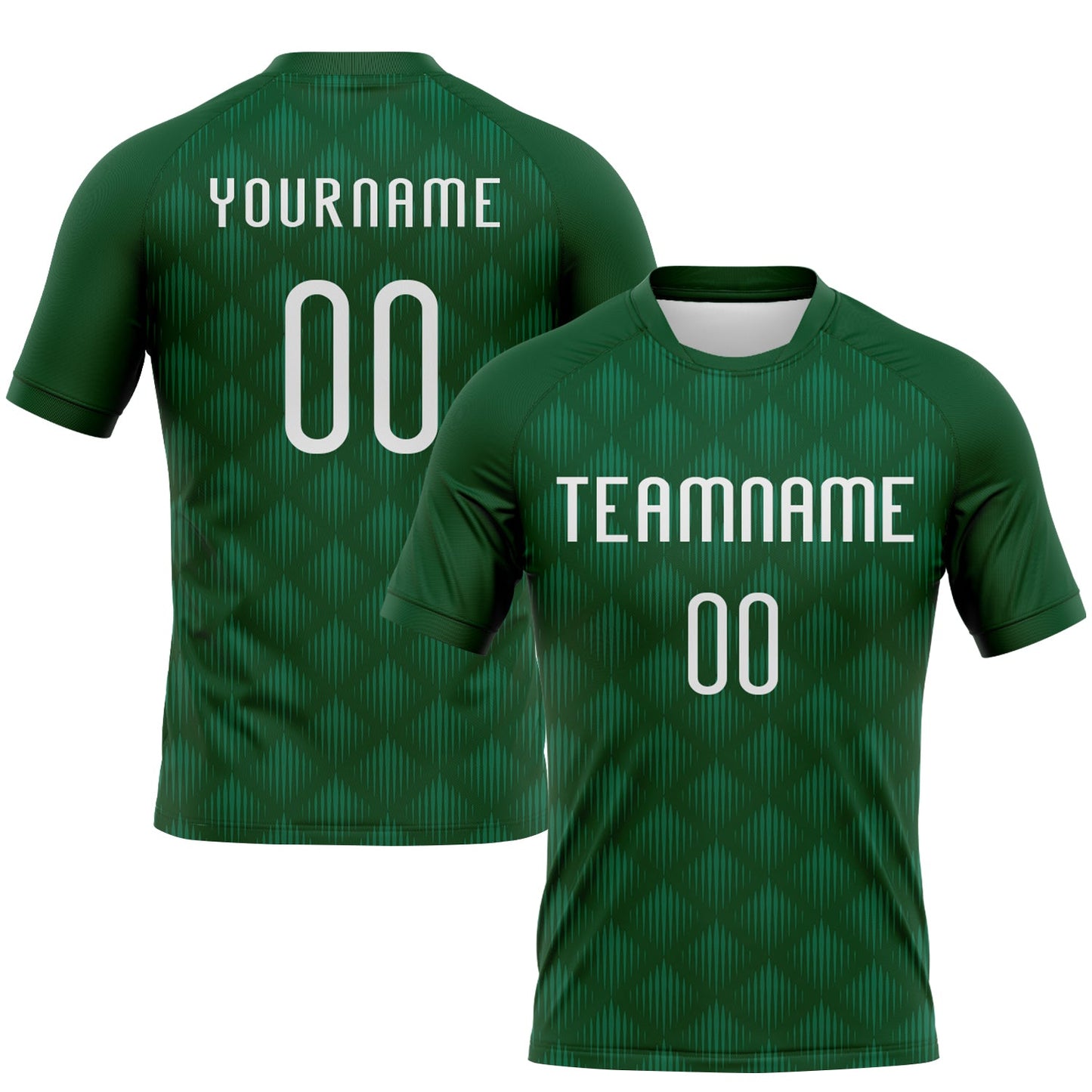 Custom Green White Geometric Shape Sublimation Volleyball Uniform Jersey - Main View