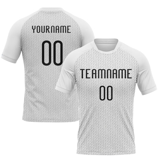 Custom White Black Geometric Shape Sublimation Volleyball Uniform Jersey - Main View