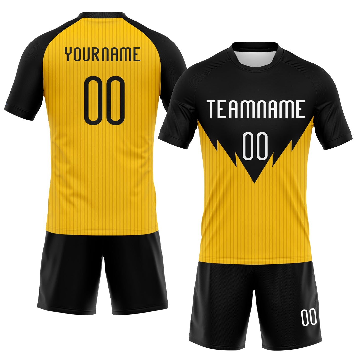 Custom Yellow White-Black Line Sublimation Volleyball Uniform Jersey view 2