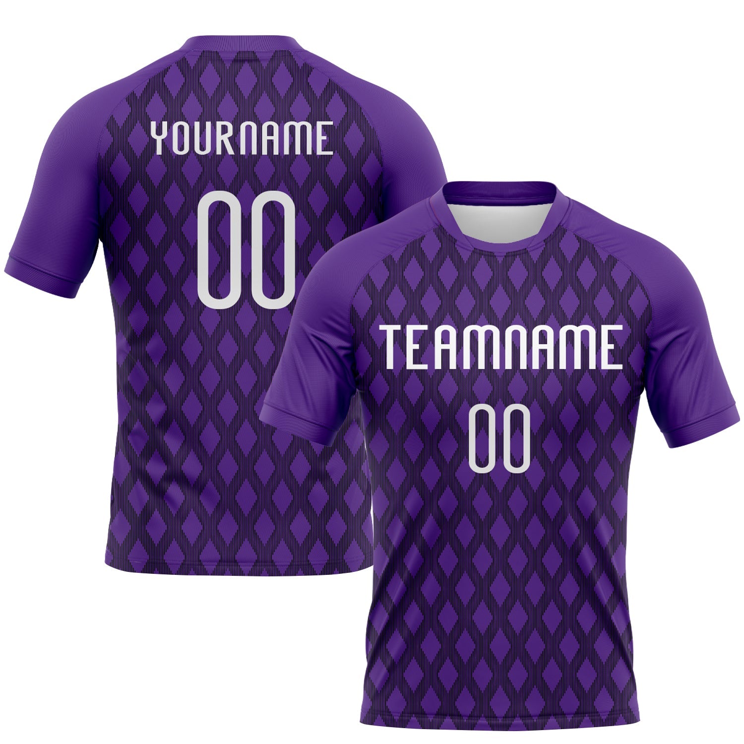 Custom Purple White-Black Geometric Shape Sublimation Volleyball Uniform Jersey - Main View