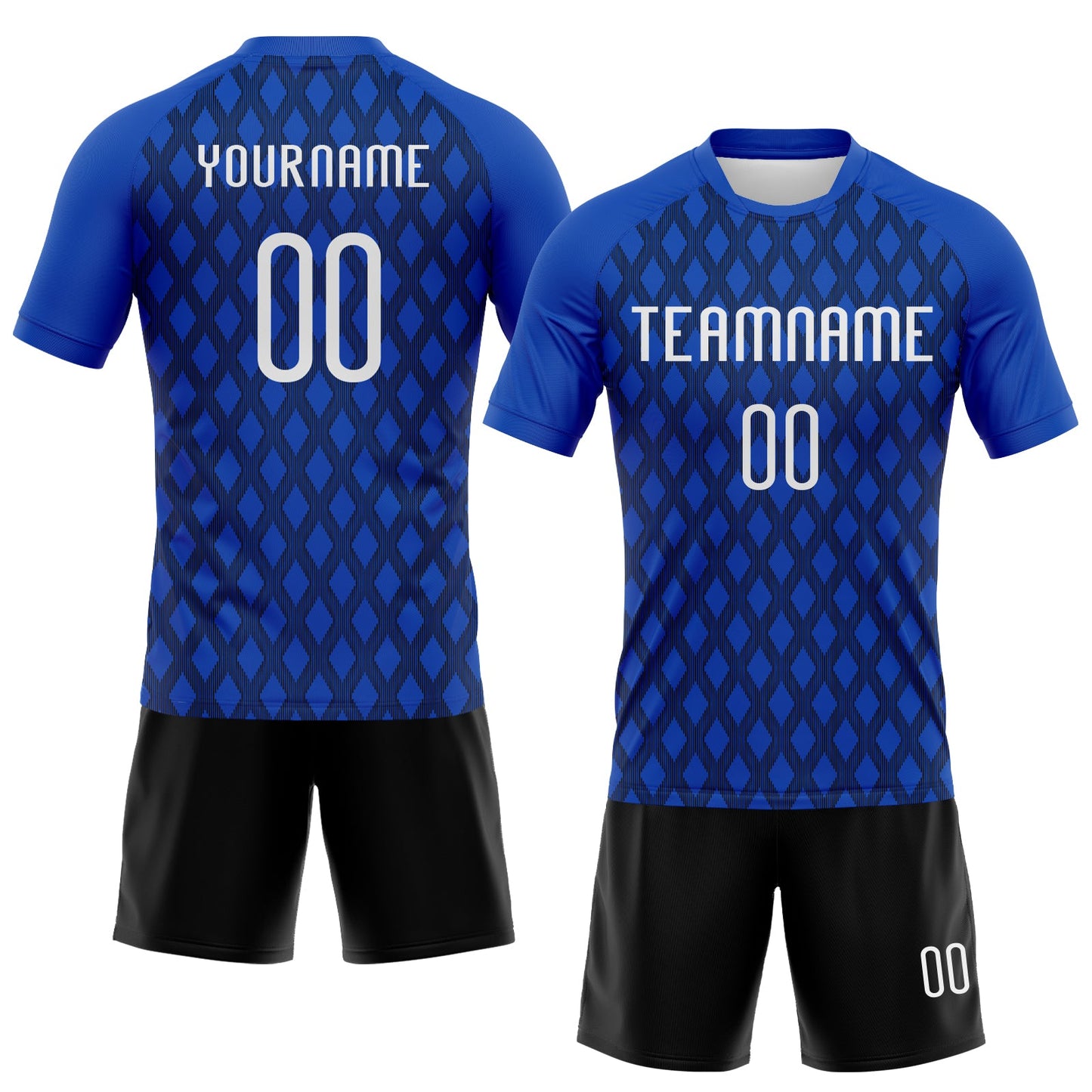 Custom Thunder Blue White-Black Geometric Shape Sublimation Volleyball Uniform Jersey view 2
