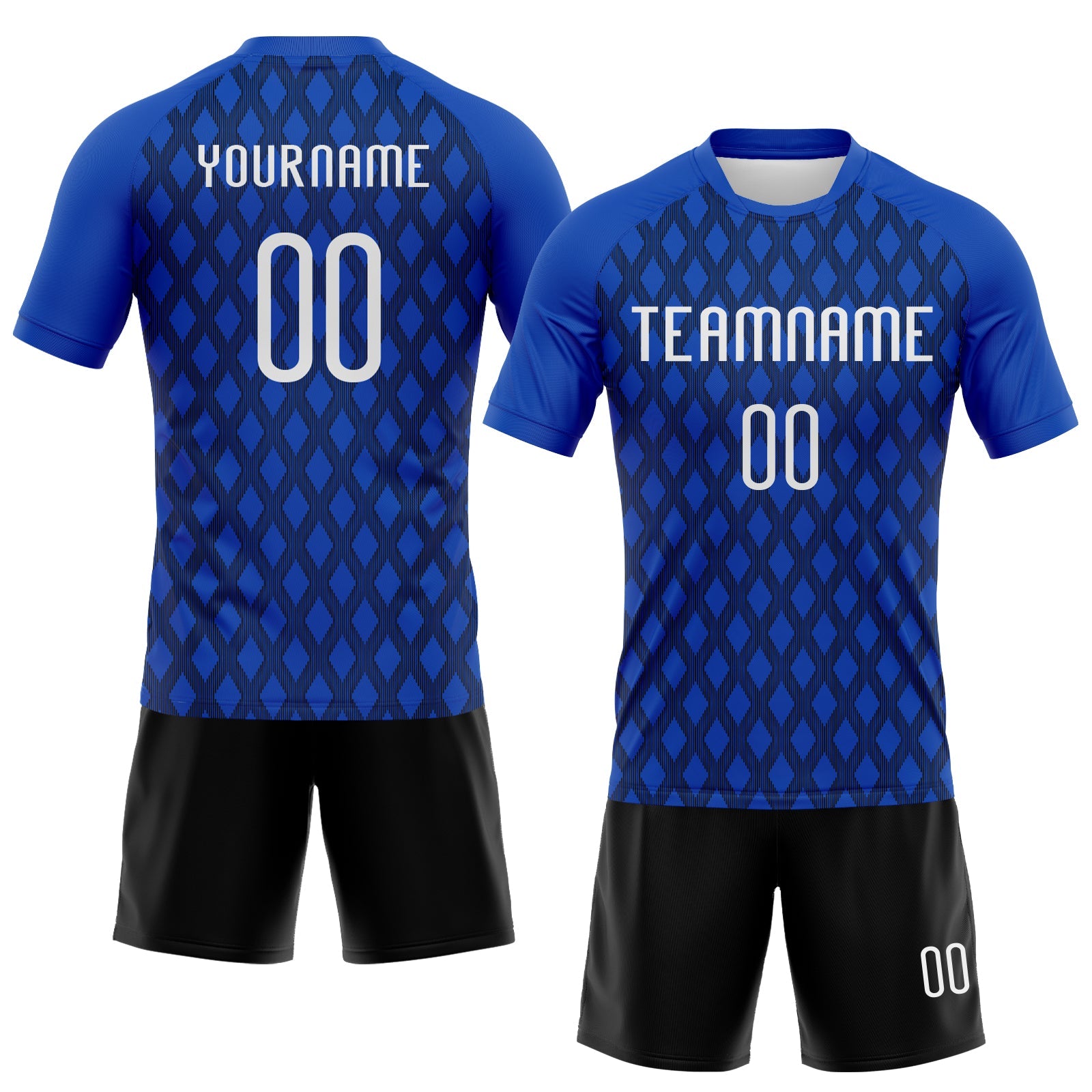 Custom Thunder Blue White-Black Geometric Shape Sublimation Volleyball Uniform Jersey view 2
