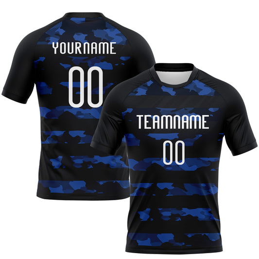 Custom Black White Camo Shape Sublimation Volleyball Uniform Jersey - Main View
