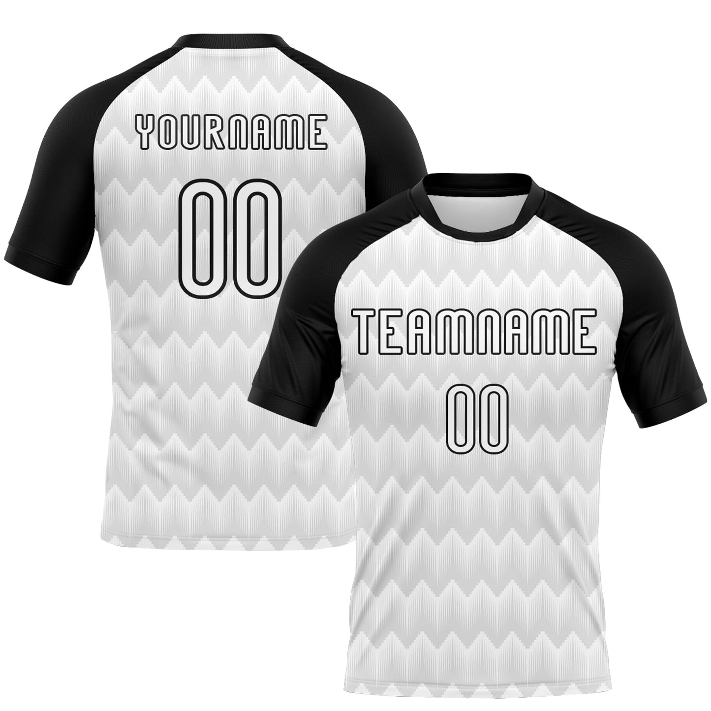 Custom White Black Geometric Shape Sublimation Volleyball Uniform Jersey - Main View