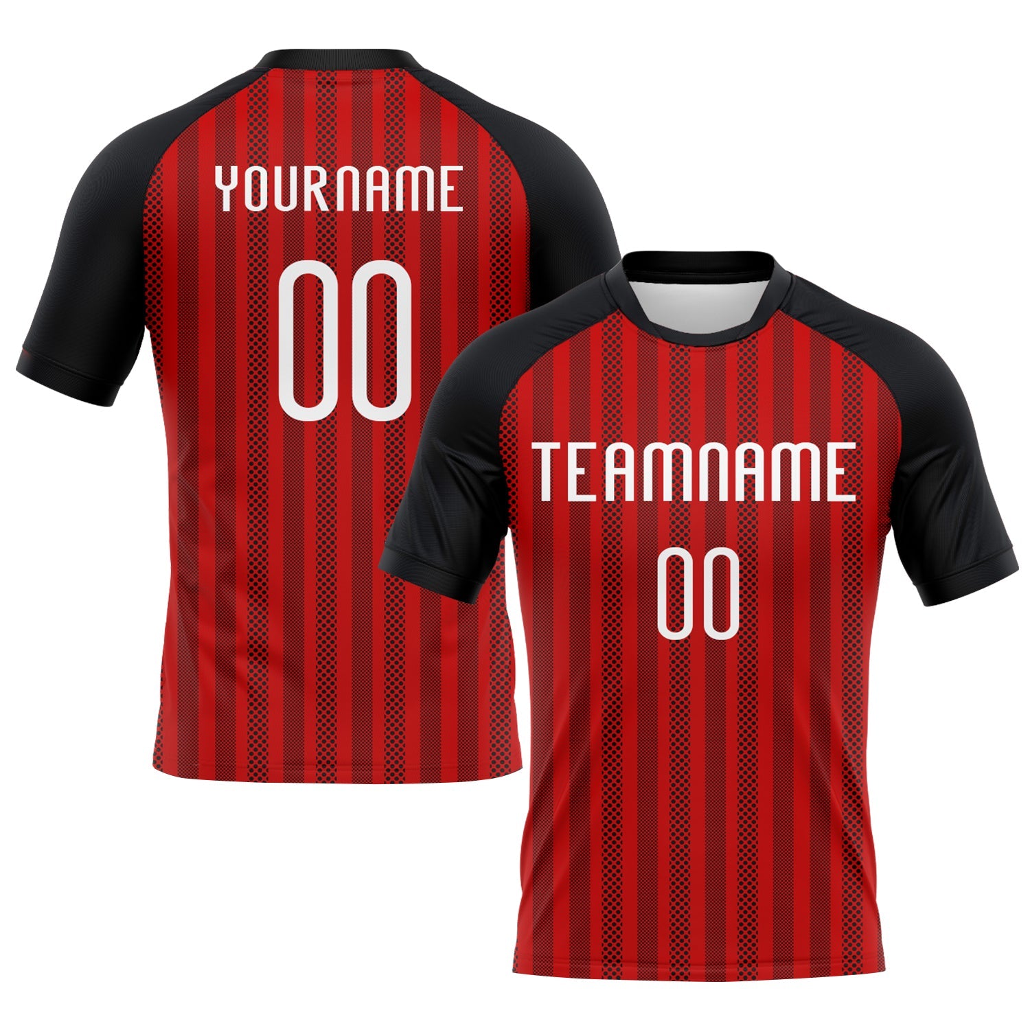 Custom Red White-Black Lines Sublimation Volleyball Uniform Jersey - Main View