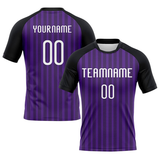 Custom Purple White-Black Lines Sublimation Volleyball Uniform Jersey - Main View