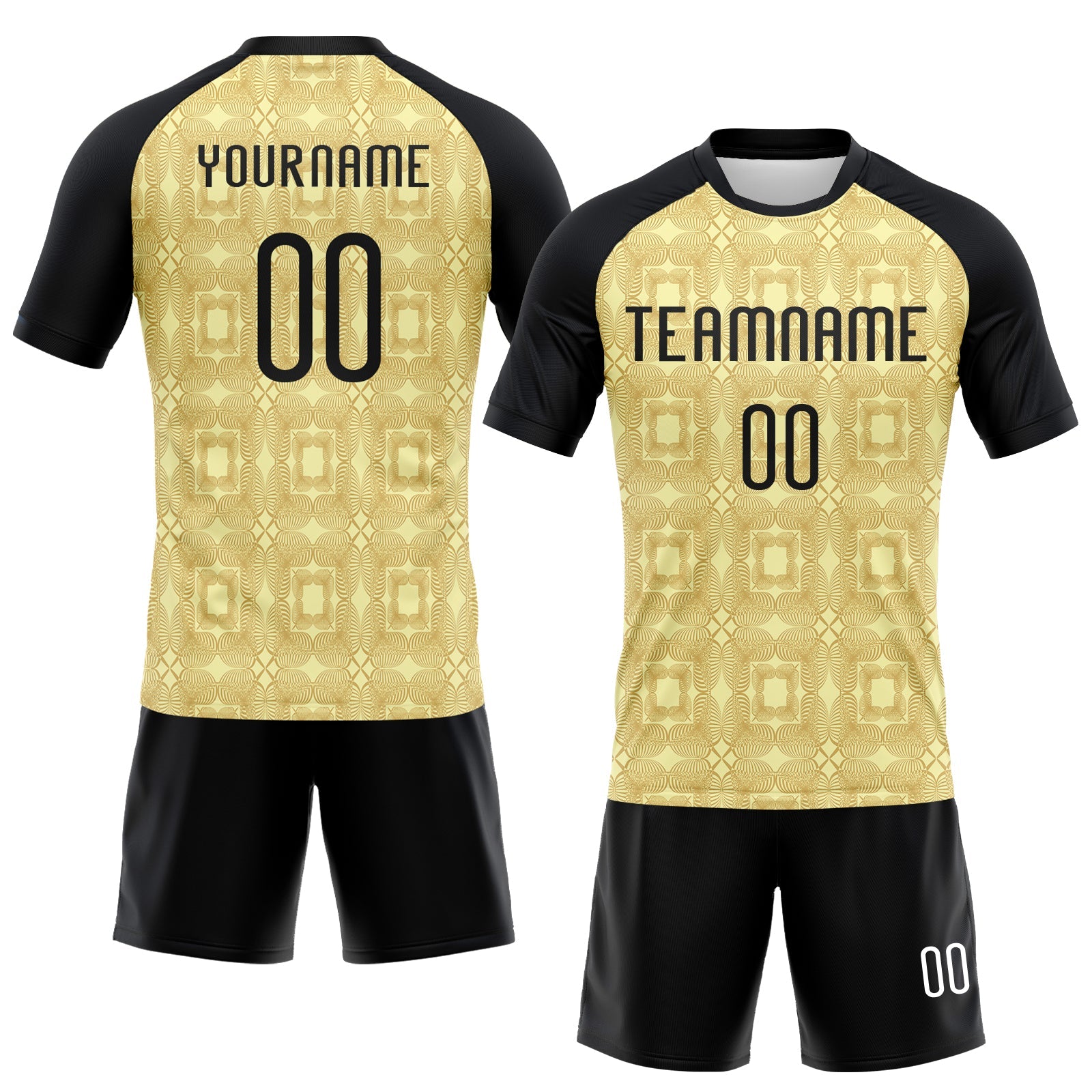 Custom Neon Yellow Black-White Geometric Shape Sublimation Volleyball Uniform Jersey view 2