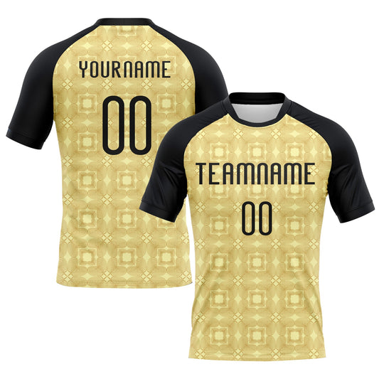 Custom Neon Yellow Black-White Geometric Shape Sublimation Volleyball Uniform Jersey - Main View