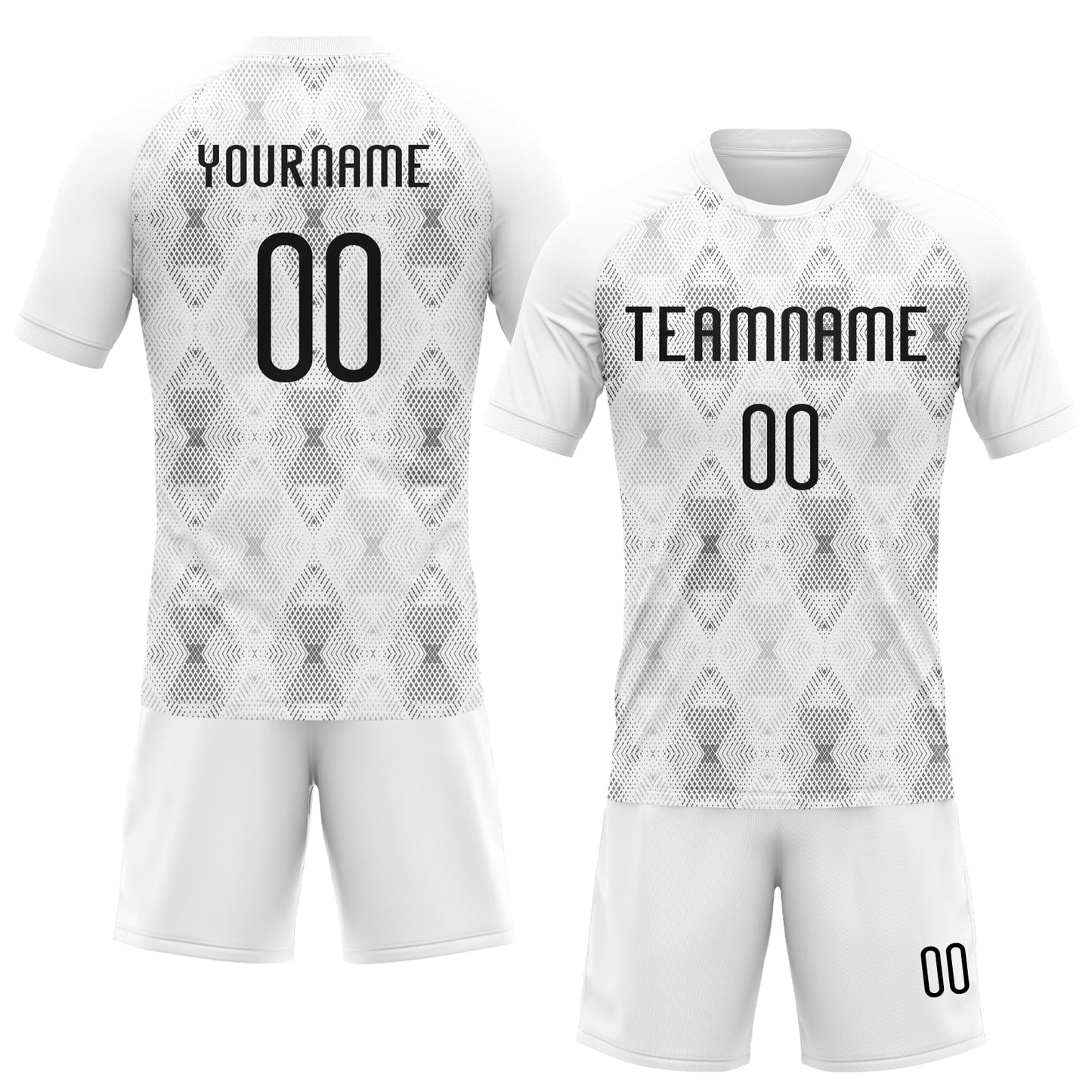Custom White Black Geometric Shape Sublimation Volleyball Uniform Jersey view 2