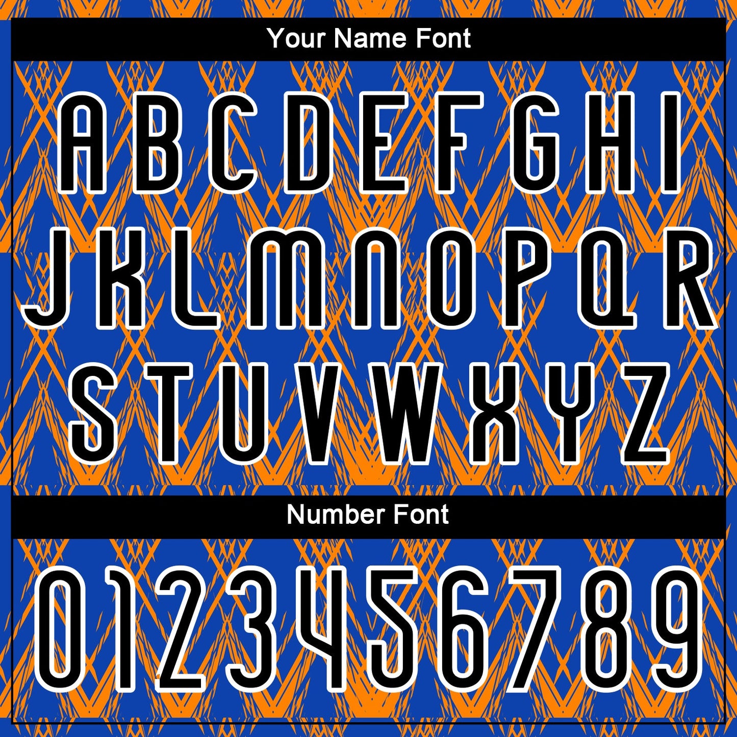 Custom Thunder Blue Black-Bay Orange Abstract Shape Sublimation Volleyball Uniform Jersey view 6