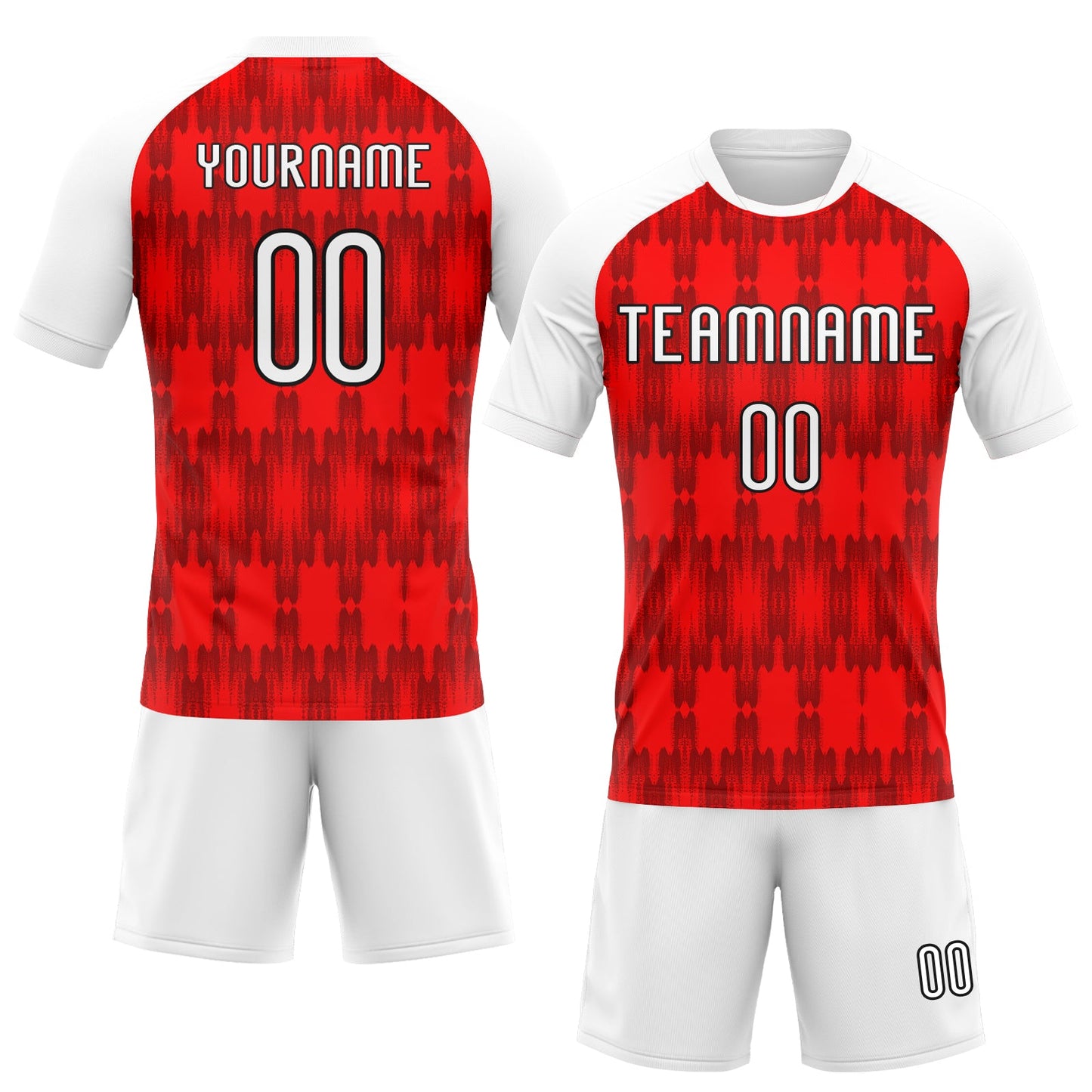 Custom Red White-Black Splash Sublimation Volleyball Uniform Jersey view 2